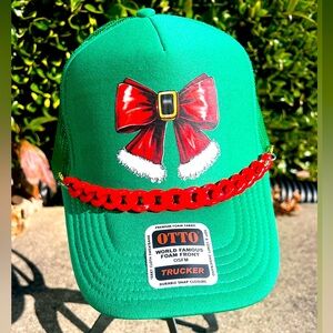 Custom Christmas Bow Trucker Hat